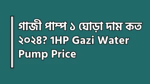 গাজী পাম্প ১ ঘোড়া দাম কত ২০২৪? 1HP Gazi Water Pump Price